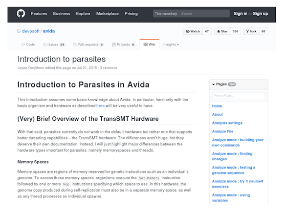 Setting up host-parasite coevolutionary experiments in Avida.